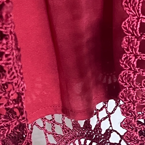 Red Lace Crochet Tank Top Blouse 310 boho - Picture 8 of 11